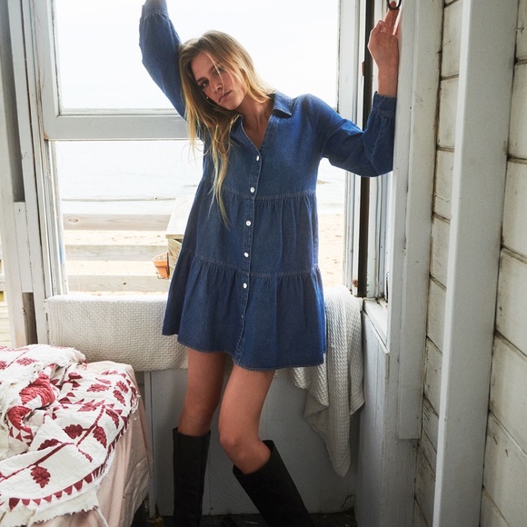 zara tiered denim dress Zara | Dresses | Zara Tiered Denim Dress